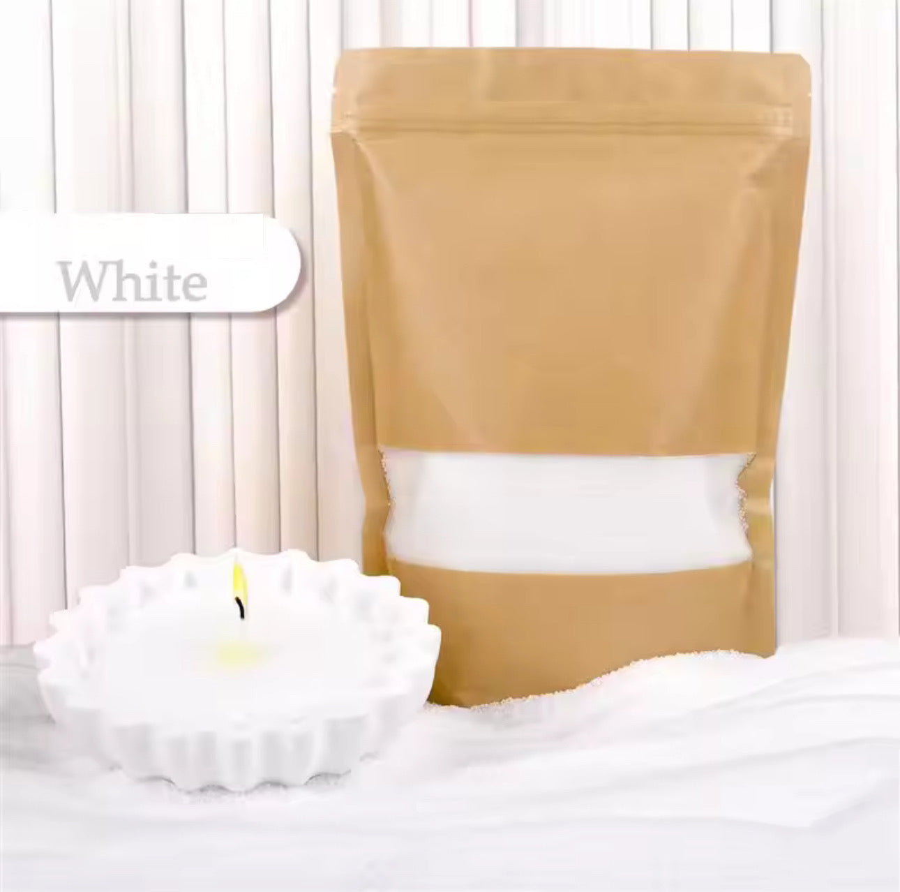 Refillable sand candle wax 600 grams + 15 Wicks