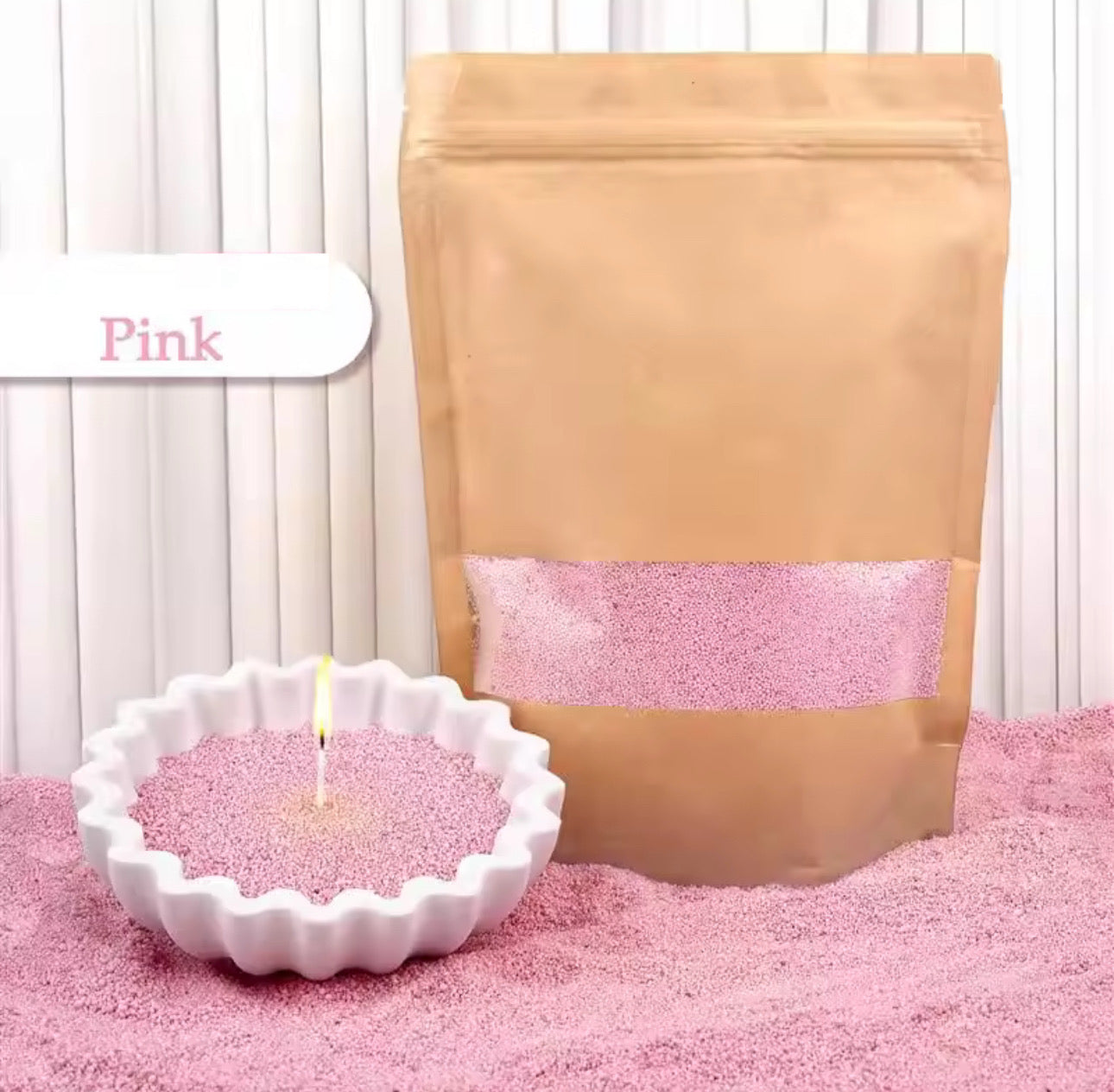 Refillable sand candle wax 600 grams + 15 Wicks