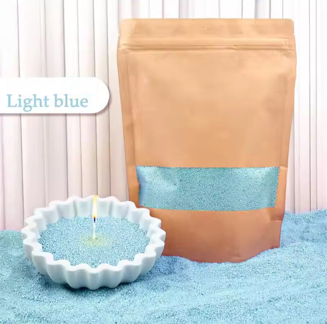 Refillable sand candle wax 600 grams + 15 Wicks