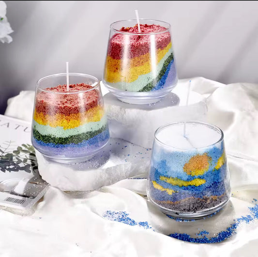 Refillable sand candle wax 600 grams + 15 Wicks